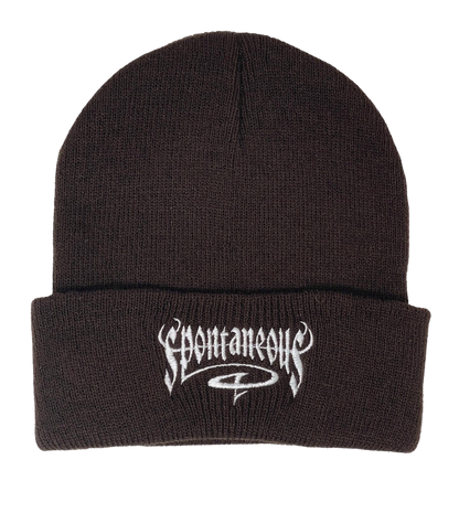 BROWN LOGO BEANIE